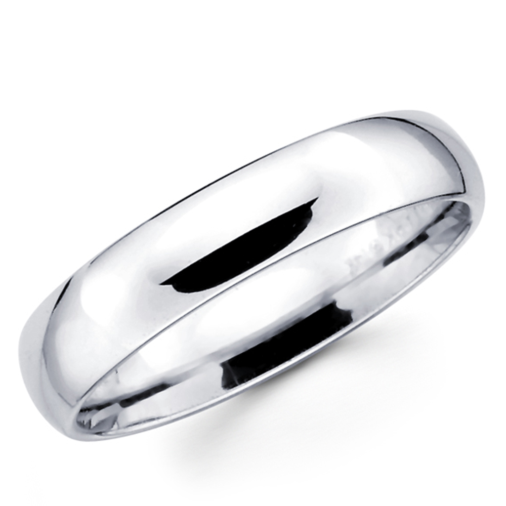 10k White Gold 5mm Engravable Comfort Fit Band