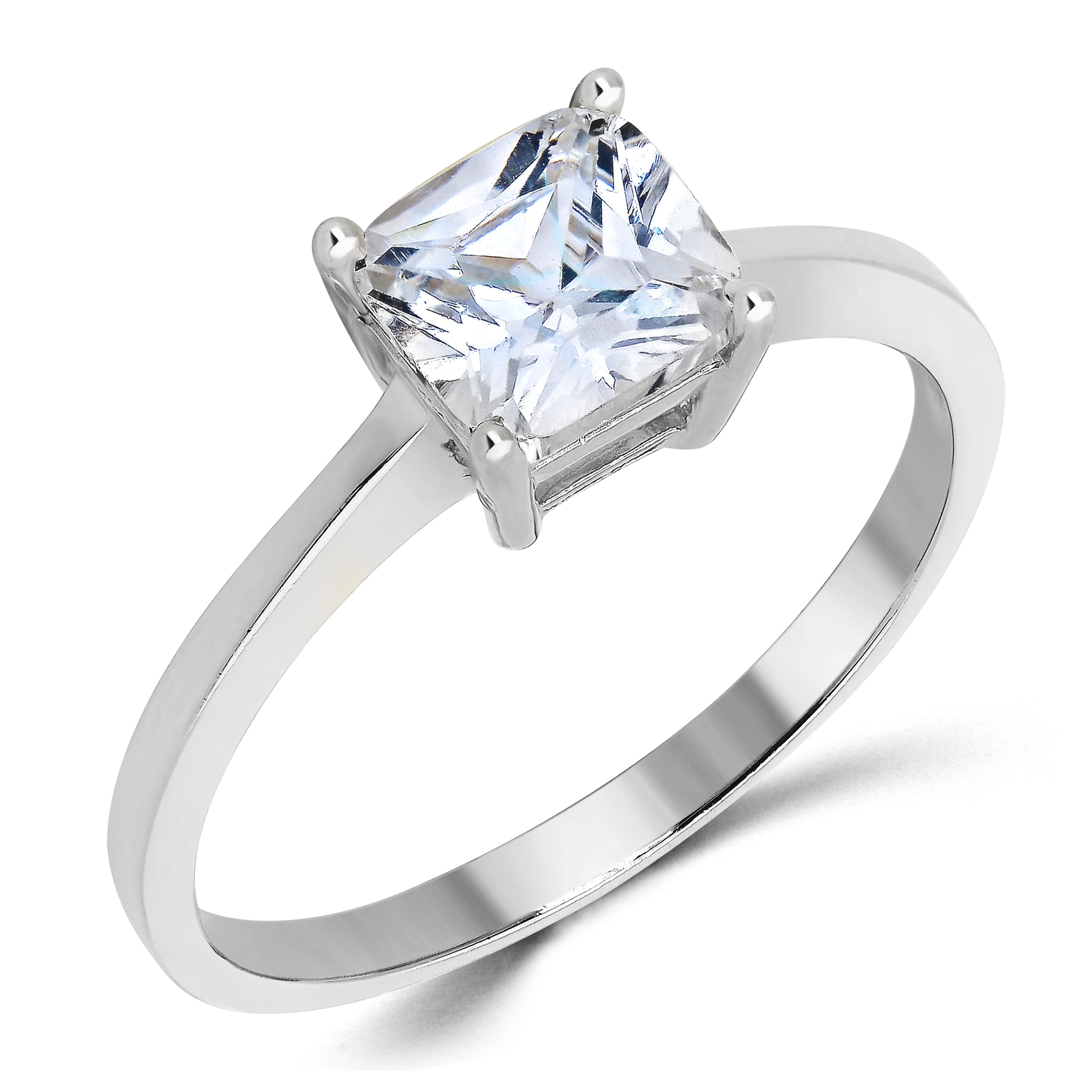 14K White Gold Engagement Ring