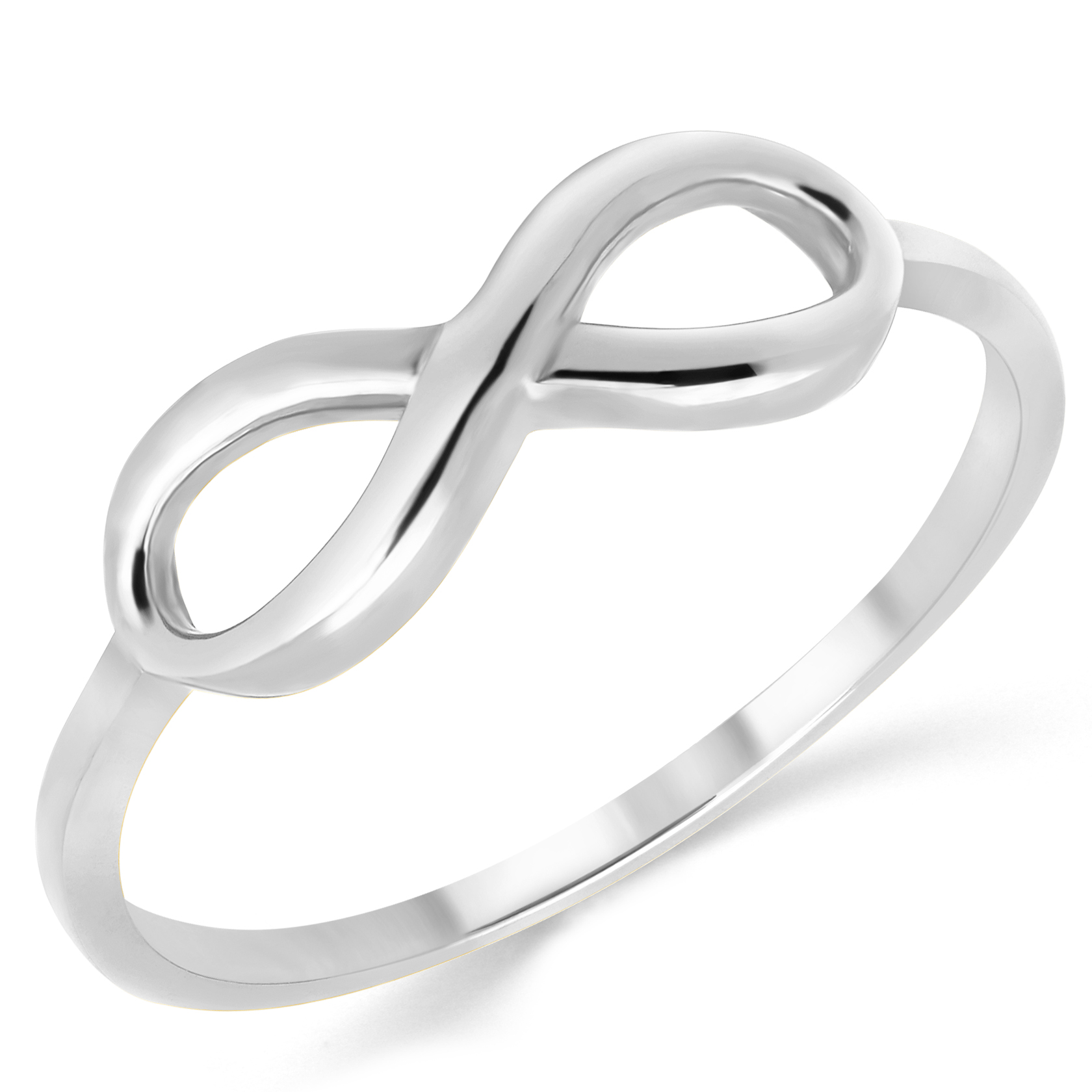 Solid 14K White Gold Infinity Anniversary Ring Band | eBay